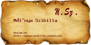 Mánya Szibilla névjegykártya